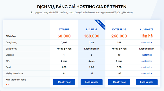 Địa chỉ mua hosting giá rẻ, mua hosting tặng tên miền miễn phí 5