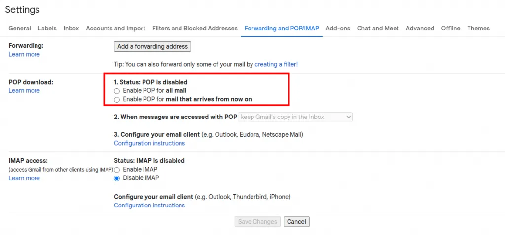 Cài đặt giao thức POP3 trên Outlook cho phép bạn tải về các thư điện tử từ tài khoản Gmail vào Outlook, để xem và quản lý chúng một cách dễ dàng trên máy tính của bạn. Bài viết sẽ hướng dẫn cách cài đặt và cấu hình POP3 Gmail trên Outlook nhanh chóng, đơn giản và ai cũng có thể làm được.  Giao thức POP3 là gì?  POP3 (Post Office Protocol version 3) là một giao thức truyền tải thư điện tử dùng để tải về email từ máy chủ thư điện tử đến máy tính cá nhân hoặc thiết bị di động. Nó cho phép người dùng lấy email đã được lưu trữ trên máy chủ và xem, lưu trữ hoặc xoá những email đó.  Tại sao nên sử dụng POP3 Gmail vào Outlook?  Gmail là một trong những dịch vụ email có lượng người dùng lớn nhất hiện nay. Cài đặt giao thức POP3 trên Outlook cho phép bạn tải về các thư điện tử từ tài khoản Gmail của bạn vào Outlook, để xem và quản lý chúng một cách dễ dàng trên máy tính của bạn.  Điều này giúp bạn truy cập và quản lý email một cách nhanh chóng và tiện lợi hơn, không cần phải đăng nhập vào trang web của Gmail. Bạn có thể sử dụng các tính năng của Outlook, chẳng hạn như tìm kiếm, sắp xếp và gắn nhãn email, để quản lý email một cách dễ dàng hơn.  Cách cài đặt & cấu hình POP3 Gmail vào Outlook chi tiết nhất  Để cài đặt POP3 Gmail trên Outlook, bạn có thể theo các bước sau:  Bước 1: Vào Gmail để mở POP3  Truy cập hòm thư Gmail, bấm vào mục Cài đặt/Setting (hoặc chọn hình bánh răng) > Chọn Xem tất cả chế độ cài đặt/See All Setting > Chọn Chuyển tiếp và POP/IMAP.     Ở mục Tải xuống qua POP/POP download chọn Enable POP for all mail/Bật POP cho tất cả thư  hoặc Enable POP for mail that arrives from now on/Bật POP cho thư đến từ bây giờ > Sau đó chọn Lưu thay đổi để hoàn tất cài đặt.  Bước 2: Bật xác minh 2 bước trong Gmail  Bấm vào biểu tượng avatar của bạn ở góc phải màn hình, sau đó chọn Quản lý tài khoản Google của bạn/Manage your Google Account. Thẻ Bảo mật > Chọn Xác minh 2 bước>Bắt đầu, tại đây Gmail yêu cầu bạn nhập lại mật khẩu email đang sử dụng > Sau đó bấm Tiếp theo, sau đó tới thao tác nhập số điện thoại xác minh. Google sẽ gửi tin nhắn gồm mã 6 số về số điện thoại bạn đã điền ở trên. Bạn nhập mã này vào ô xác minh và bấm Tiếp theo, sau đó chọn Bật để hoàn tất.  Bước 3: Tạo mật khẩu của ứng dụng ở Gmail  Lại bấm vào biểu tượng avatar nằm ở góc phải > Quản lý tài khoản Google của bạn như tại bước 2 > Bảo mật > Ở thẻ Đăng nhập vào Google nhấn Mật khẩu ứng dụng. Tới phần xác minh danh tính, bạn hãy điền chính xác email ở nhập lại mật khẩu email > Tiếp theo. Đến bước Chọn ứng dụng cùng thiết bị bạn muốn tạo mật khẩu cho ứng dụng: Ô Chọn ứng dụng: Nhấp vào Thư. Ô Chọn thiết bị: Bấm chọn Máy tính dùng Windows hay Mac dựa theo thiết bị bạn đang dùng.  Sau đó, hãy vào mục Tạo để tạo mật khẩu cho ứng dụng. Chọn lưu lại mật khẩu ứng dụng để điền ở Outlook trong bước cài đặt Outlook.  Bước 4: Cài đặt POP3 Gmail trên Outlook  Truy cập Outlook chọn tab File > Add Account > Manual setup or additional server types > Chọn Manual setup or additional server types Sau đó bấm POP or IMAP > Bấm vào Next. Điền tất cả thông tin cấu hình Gmail như sau: Điền thông tin email kèm mật khẩu của bạn (Lưu ý: Bạn điền mật khẩu ứng dụng đã tạo ở bên trên, không phải mật khẩu của email). Account Type: POP3. Incoming mail server: pop.gmail.com. Outgoing mail server (SMTP): smtp.gmail.com.     Bấm vào More Settings, ở phần Outgoing Server tích vào ô My outgoing server (SMTP) requires authentication.  Chọn My outgoing server (SMTP) requires authentication  Cũng trong mục More Settings, ở mục Advanced cấu hình các thông tin như dưới đây: Incoming server (POP3): 993. Outgoing server (SMTP): 587. Use the following type of encrypted connection: SSL. Bỏ tick ở ô Remove from server after (Nếu bạn không muốn bị xóa email ở mail server sau thời gian quy định).  Hướng dẫn cài đặt trong mục Advanced  Bấm Test Account Settings để kiểm tra cài đặt đã xong chưa, nếu nhận được thông báo như hình dưới là xong > Close > Next để kết thúc. Bấm Finish để hoàn thành cài Gmail vào Outlook thông qua POP3. Tóm lại, giao thức POP3 thường được sử dụng trong các trường hợp sau: Khi bạn muốn tải về và quản lý email của mình trên máy tính của mình, thay vì truy cập trực tiếp trang web của email. Khi bạn muốn lưu trữ vĩnh viễn các email trên máy tính của mình, thay vì lưu trữ trên máy chủ của email. Khi bạn muốn sử dụng các tính năng của một phần mềm quản lý email, chẳng hạn như tìm kiếm, sắp xếp và gắn nhãn email, để quản lý email một cách dễ dàng hơn. Khi bạn muốn sử dụng nhiều thiết bị khác nhau để truy cập email của mình, ví dụ như máy tính và điện thoại thông minh, với cùng một tài khoản email.  Tuy nhiên, giao thức POP3 có một số hạn chế, chẳng hạn như không hỗ trợ tính năng đồng bộ hoá email trên nhiều thiết bị khác nhau, và không cho phép bạn xem email trực tiếp trên máy chủ. Vì vậy, bạn cần xem xét kỹ càng khi quyết định sử dụng giao thức POP3 hay IMAP. 4